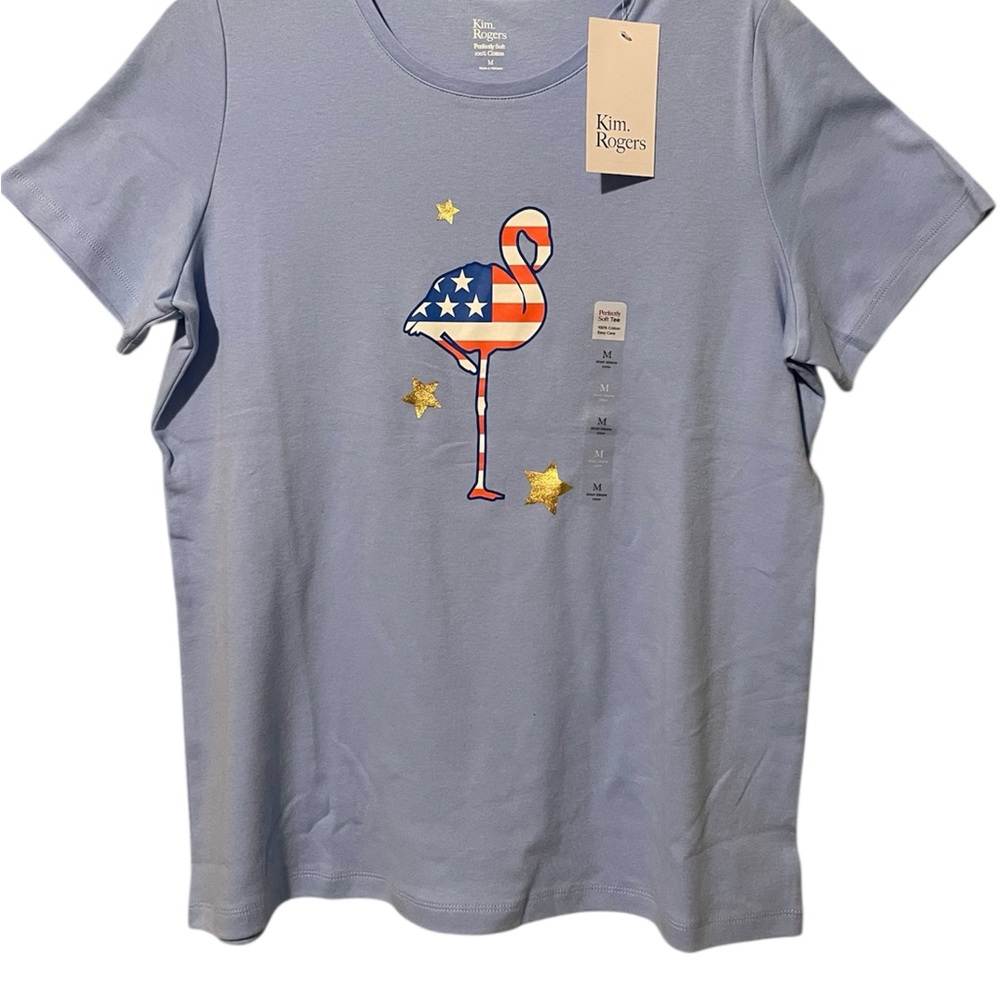 Kim Rogers Blue Flamingo Short Sleeve Tee